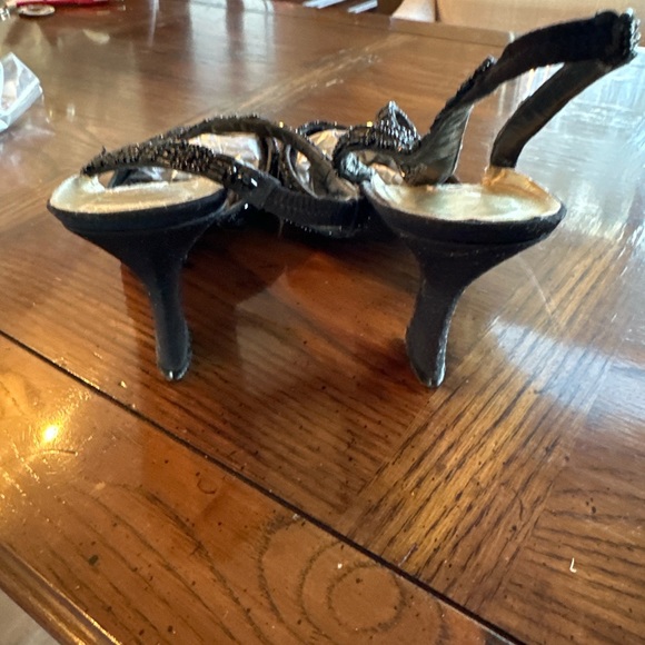 Vintage Caparros Black Shoes with black beaded straps - Picture 5 of 7